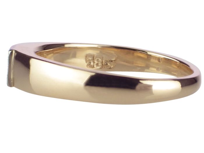 Jugendstil Solitär 585 Gelb Gold 0,08 ct Diamant Damen Verlobung Ring!